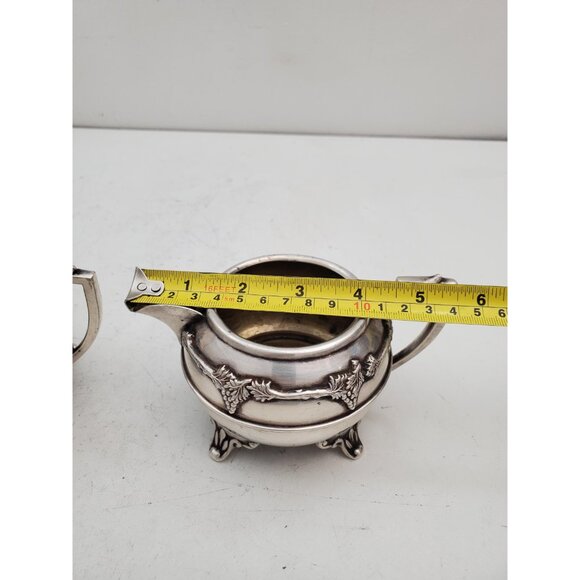 Vintage Sugar Bowl and Creamer Pitcher with Handle -silver plated Irvinware, - Picture 4 of 10